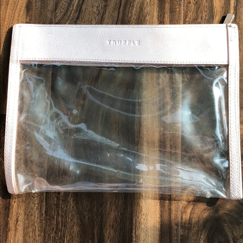 Truffle clear vinyl clutch